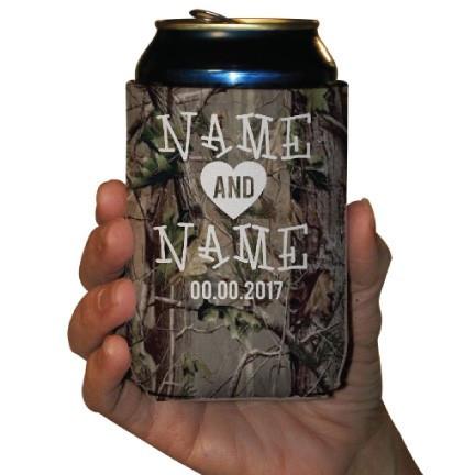 Personalized The Hunt is Over Hunting Wedding Can Cooler - Image 5