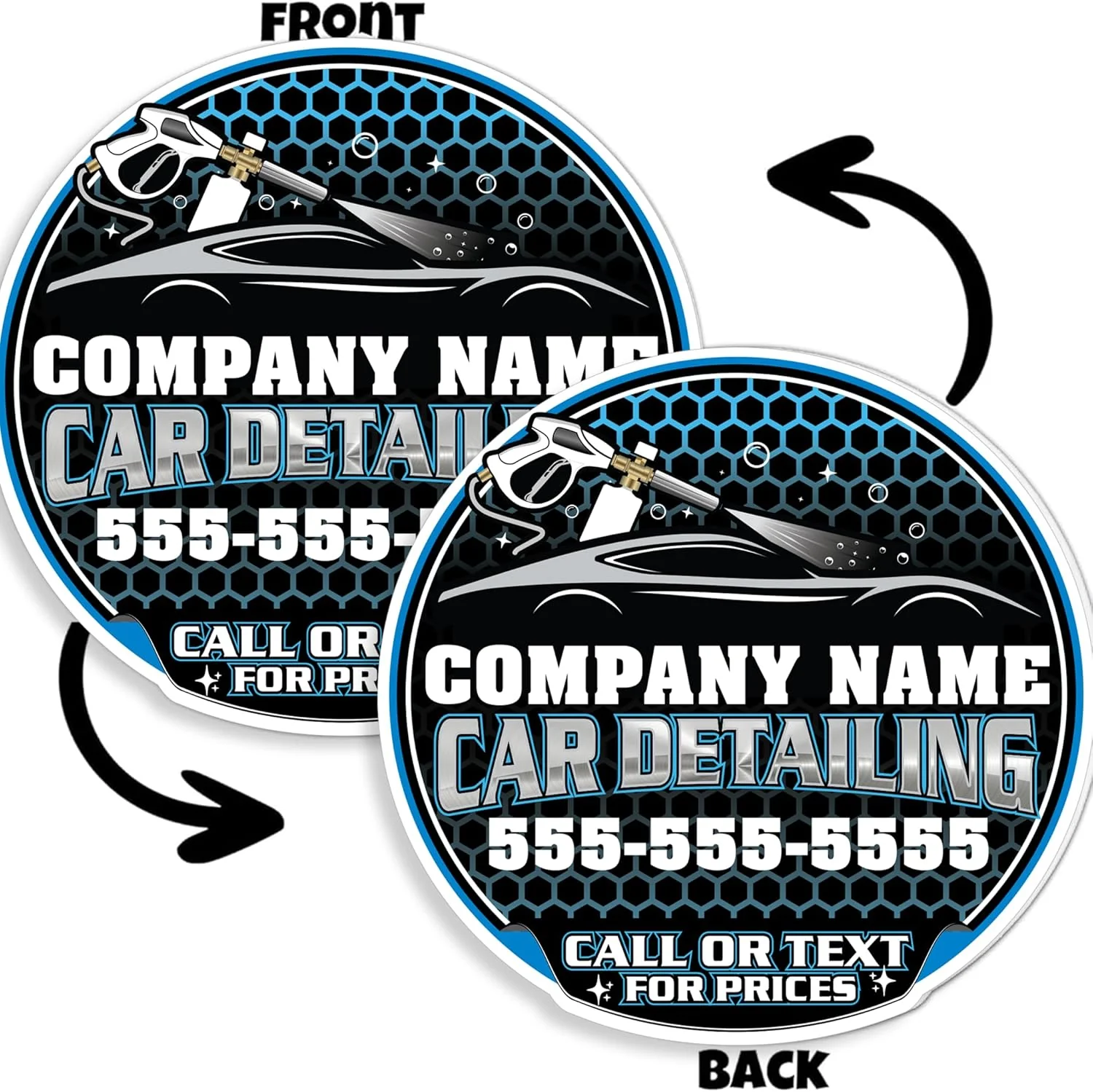 Custom Car Detailing Yard Signs | 10-Pack| Two-Sided | Personalized Mobile Auto Detailing Signs 20 EZ Stakes Included - Image 4