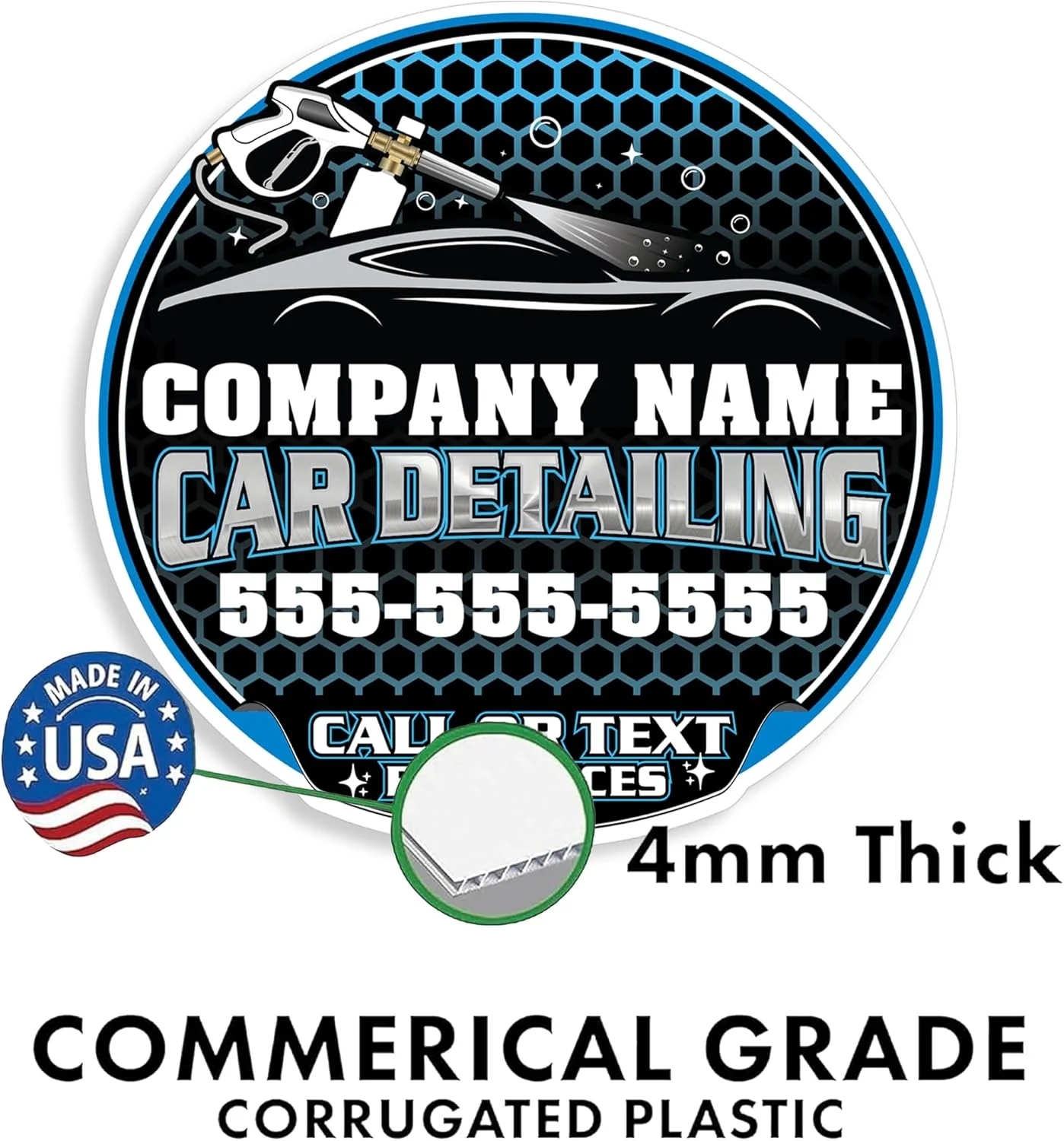 Custom Car Detailing Yard Signs | 10-Pack| Two-Sided | Personalized Mobile Auto Detailing Signs 20 EZ Stakes Included - Image 5
