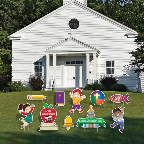 Custom Catholic Schools Week Yard Sign Decoration