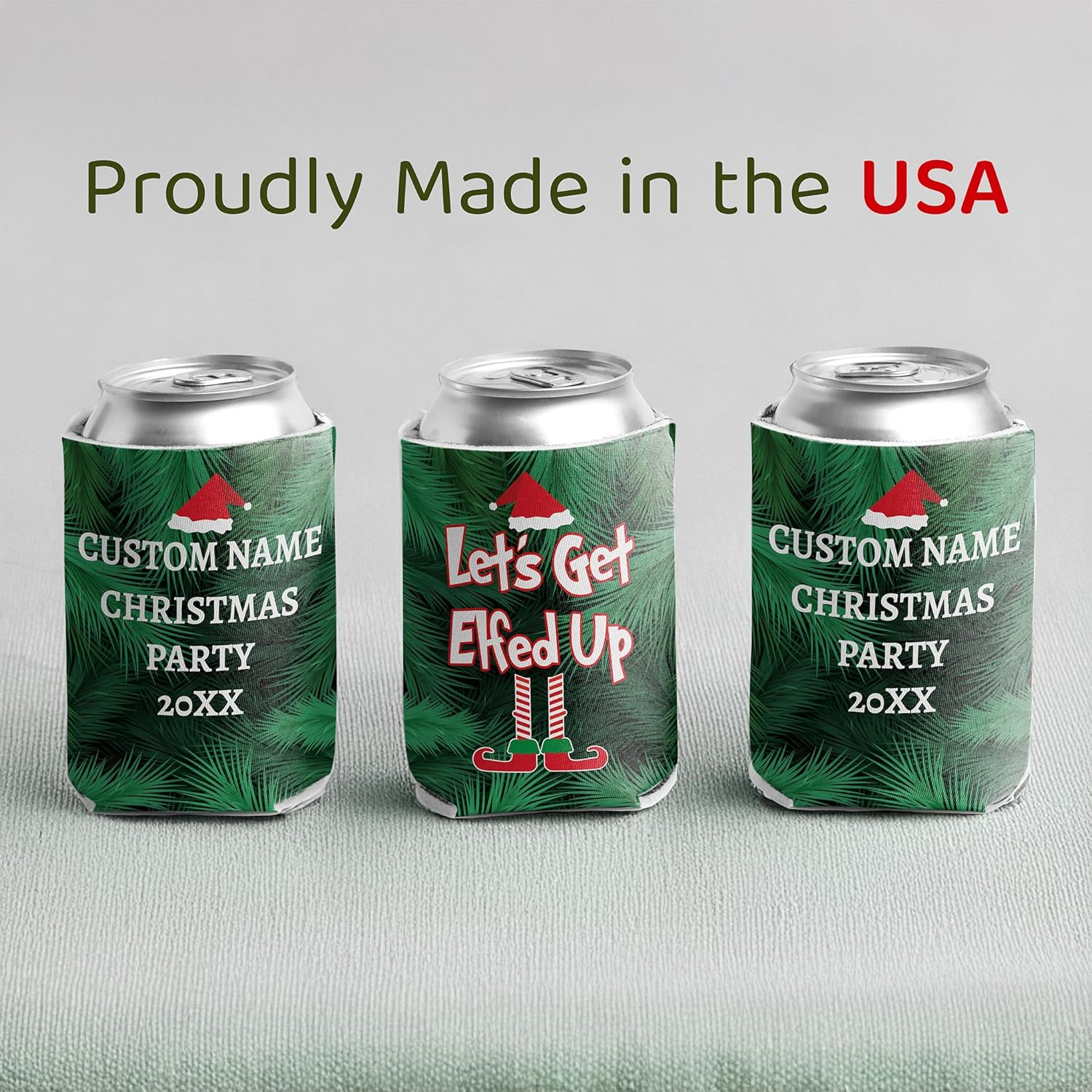 Custom Christmas Can Cooler - Let's Get Elfed Up - Image 6