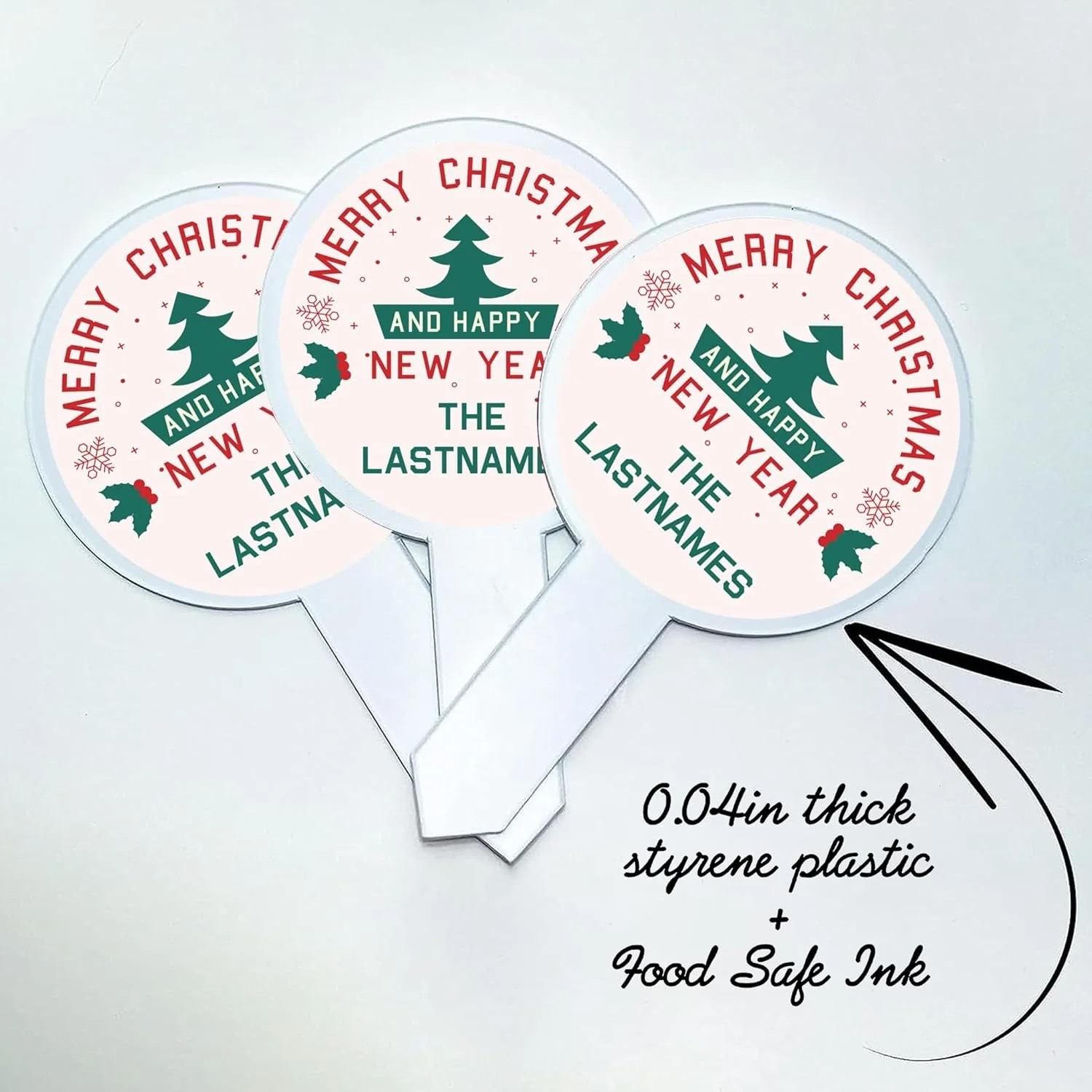 Custom Christmas Cupcake Toppers - Image 2