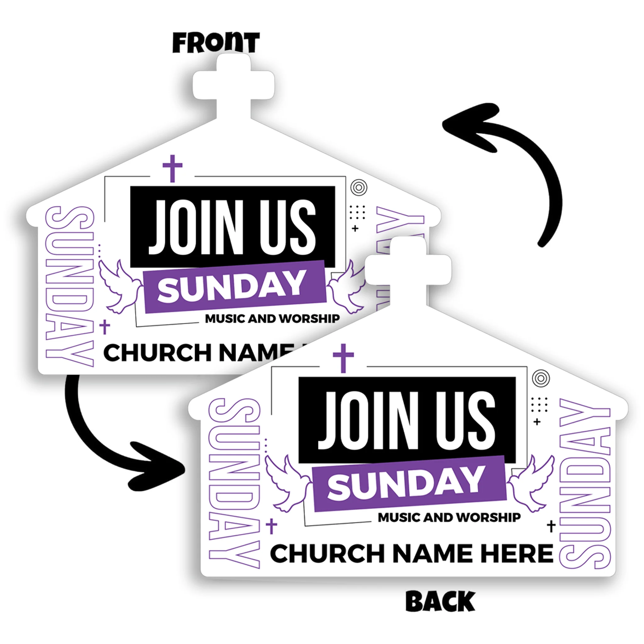 Custom Church Yard Signs – “Join Us This Sunday”  | 10-Pack | Two-Sided | 20 EZ Stakes Included - Image 4