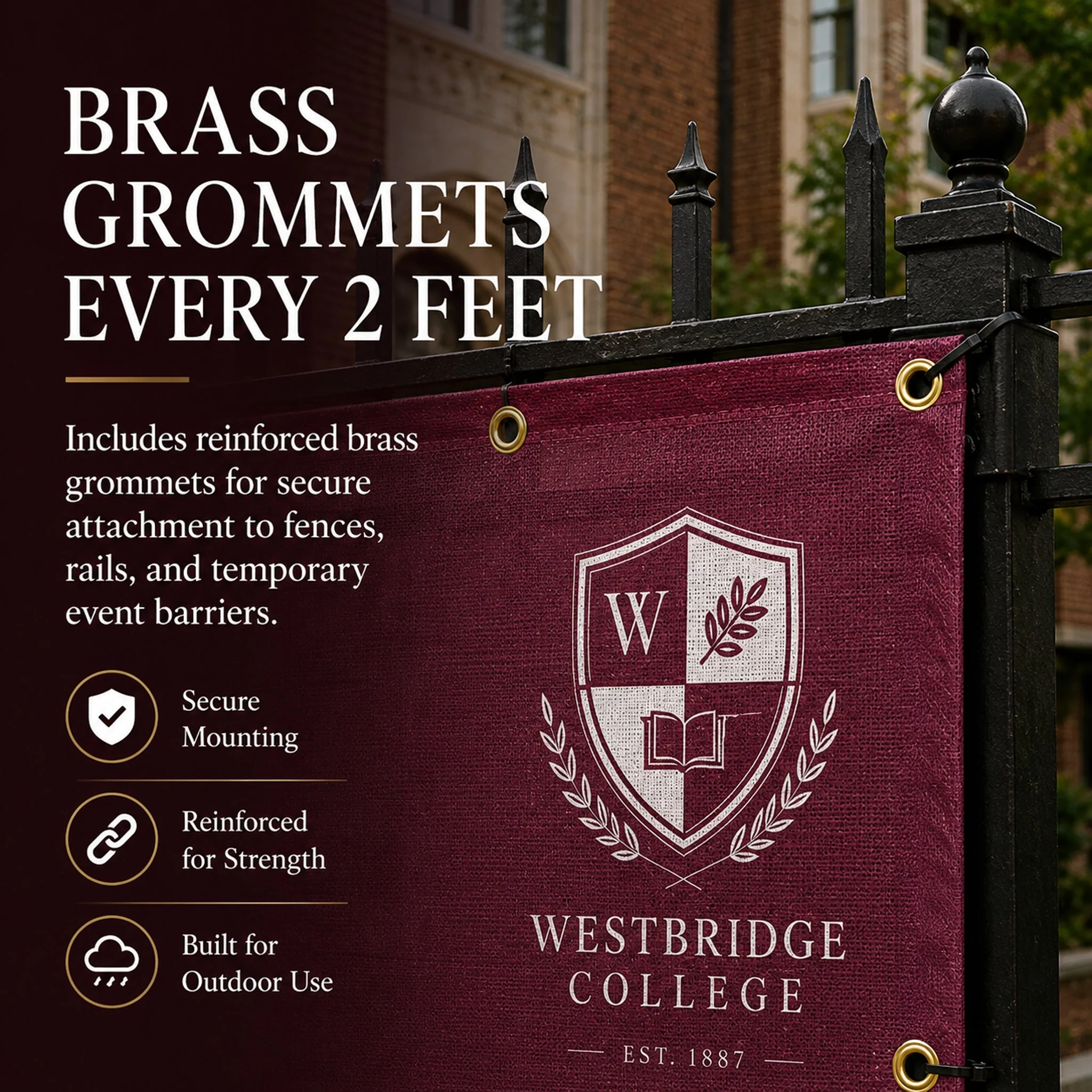 Custom College Fence Banner – Personalized Outdoor Mesh Banner for Schools, Universities & Campus Events - Image 4