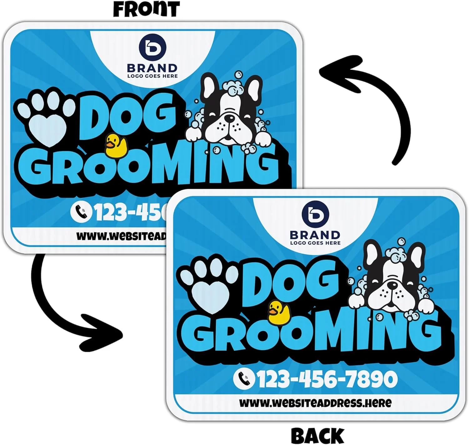 Custom Dog Grooming Yard Signs | 10-Pack | 20 EZ Stakes Included - Image 2