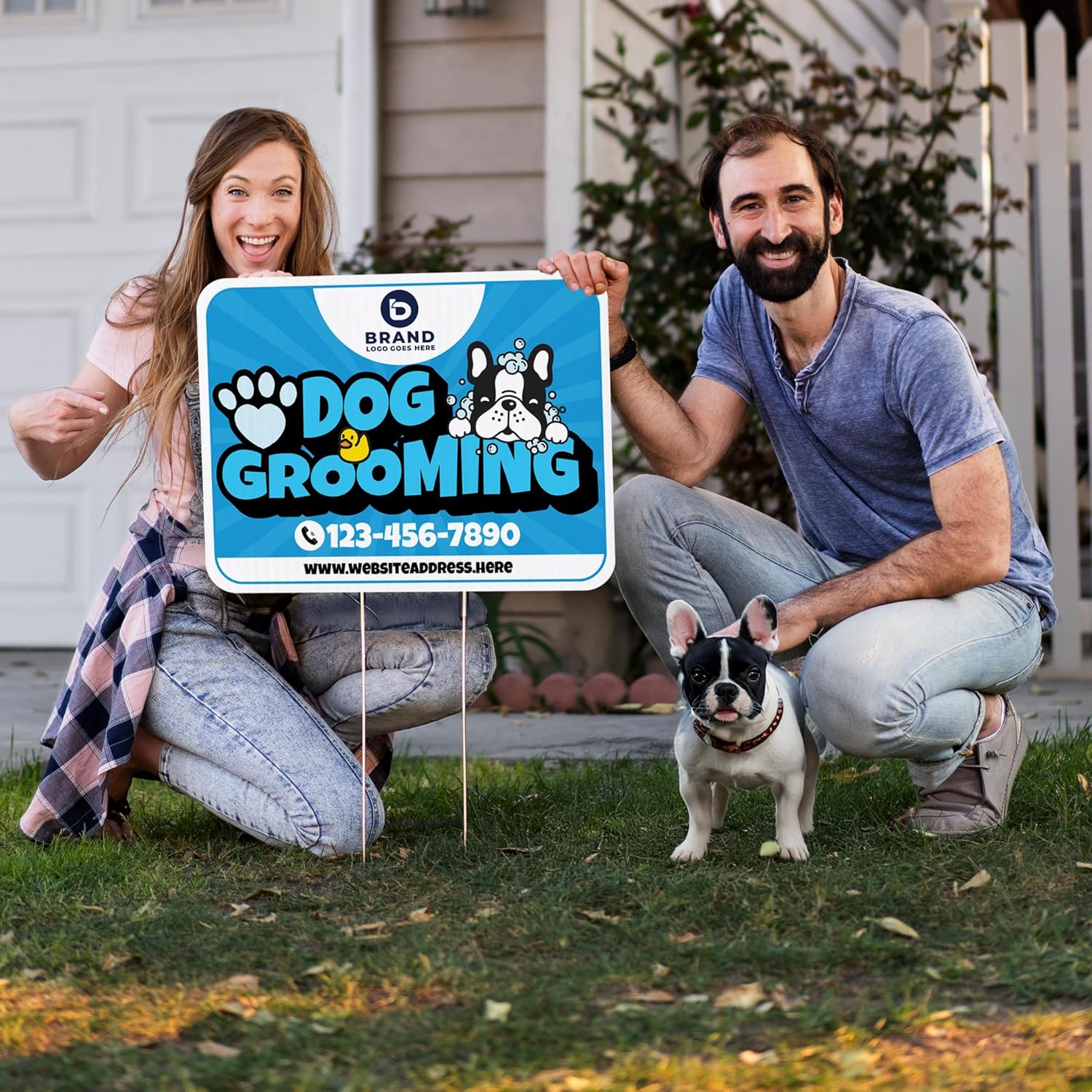 Custom Dog Grooming Yard Signs | 10-Pack | 20 EZ Stakes Included - Image 3