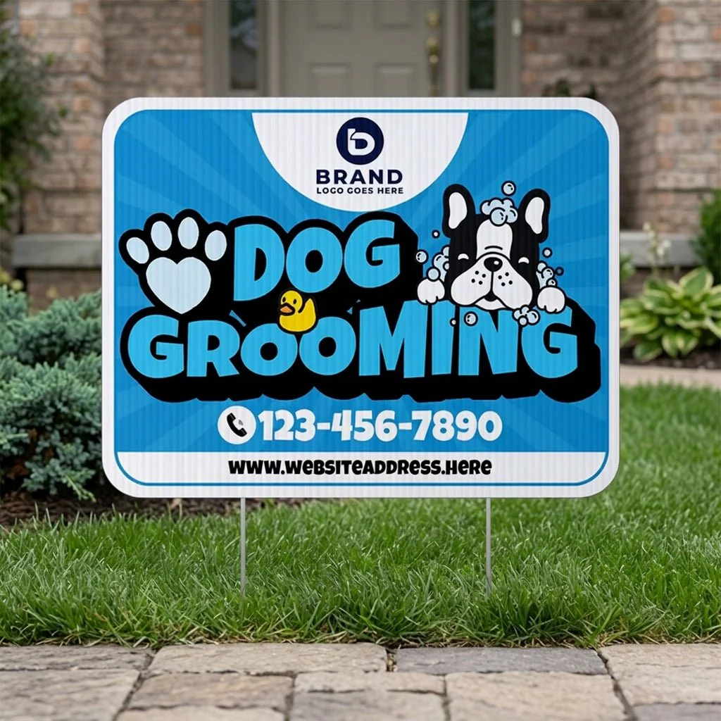 Custom Dog Grooming Yard Signs | 10-Pack | 20 EZ Stakes Included - Image 5
