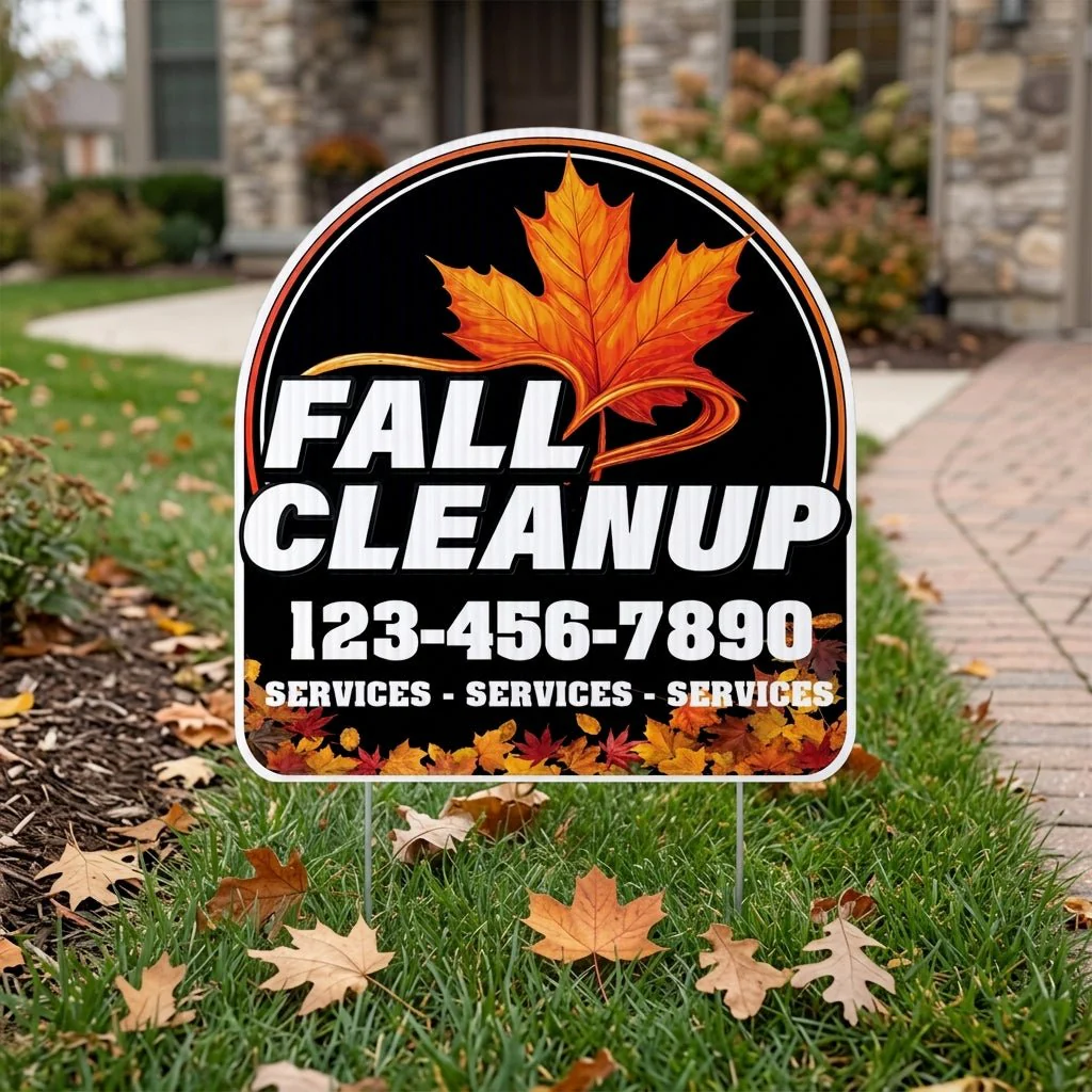 Custom Fall Cleanup Yard Signs | 10-Pack | 20 EZ Stakes Included - Image 4