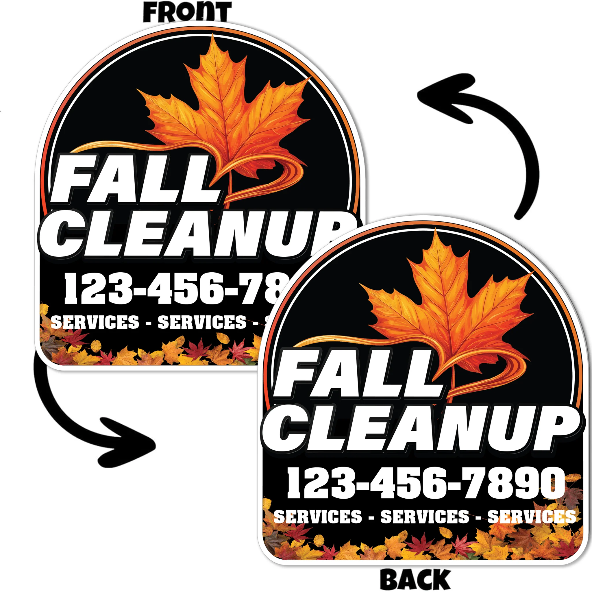 Custom Fall Cleanup Yard Signs | 10-Pack | 20 EZ Stakes Included - Image 5