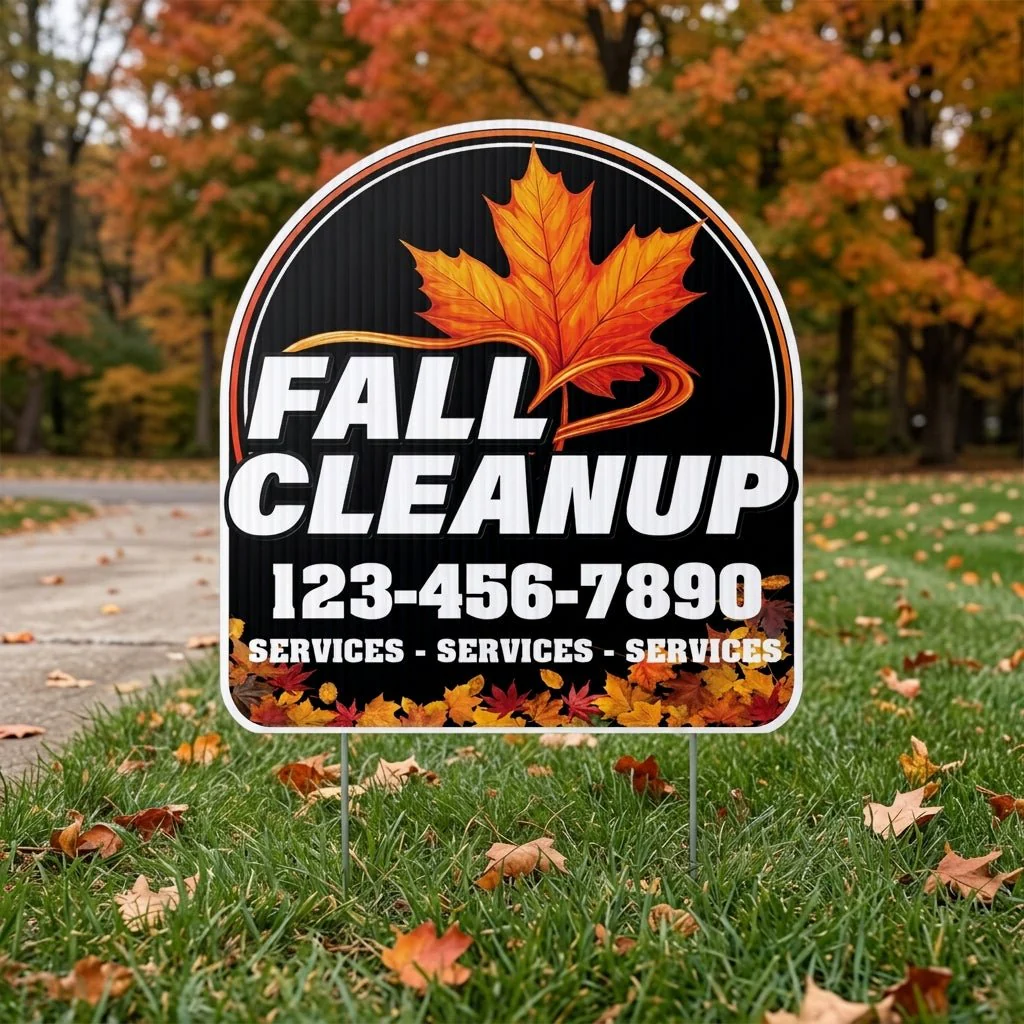 Custom Fall Cleanup Yard Signs | 10-Pack | 20 EZ Stakes Included - Image 6