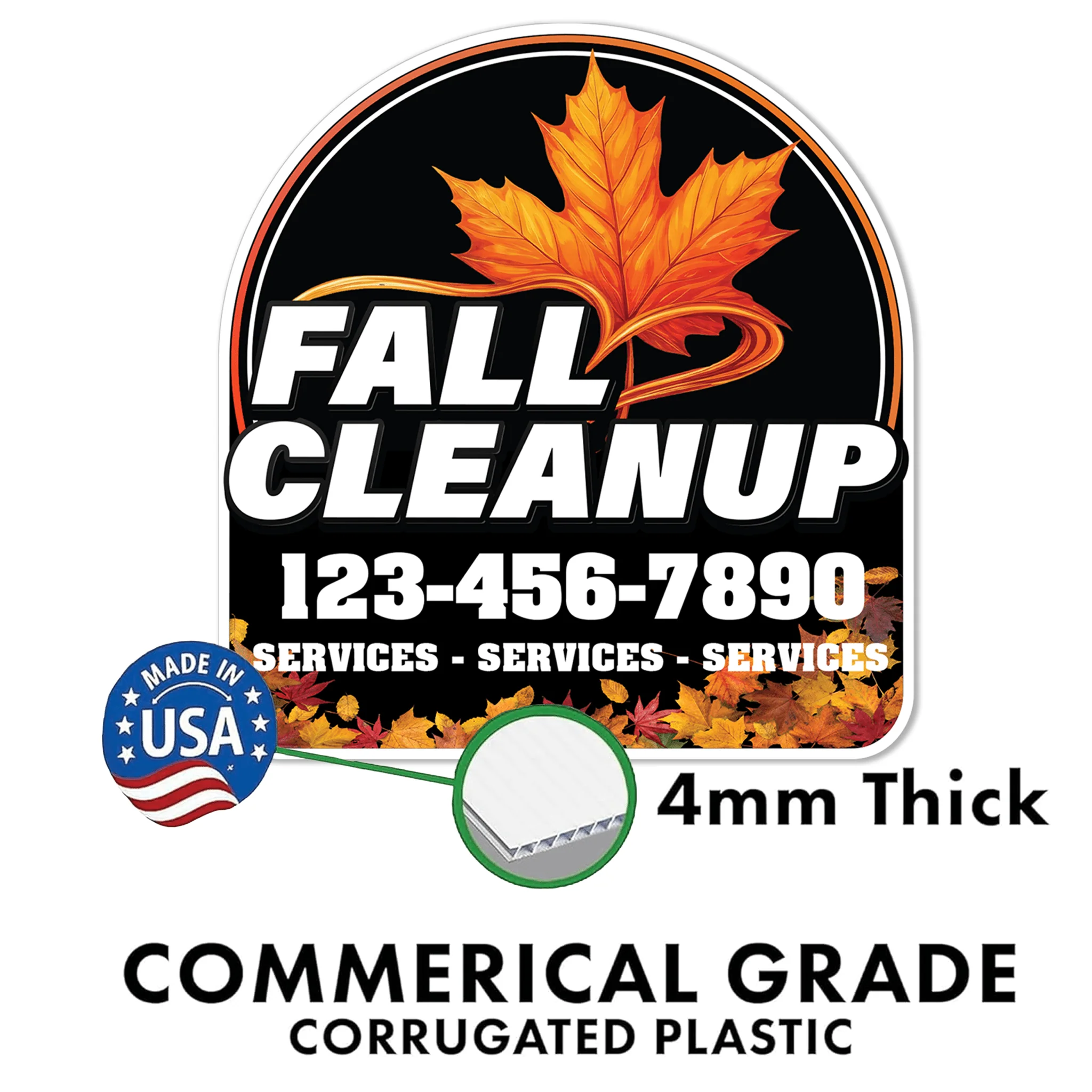 Custom Fall Cleanup Yard Signs | 10-Pack | 20 EZ Stakes Included - Image 7