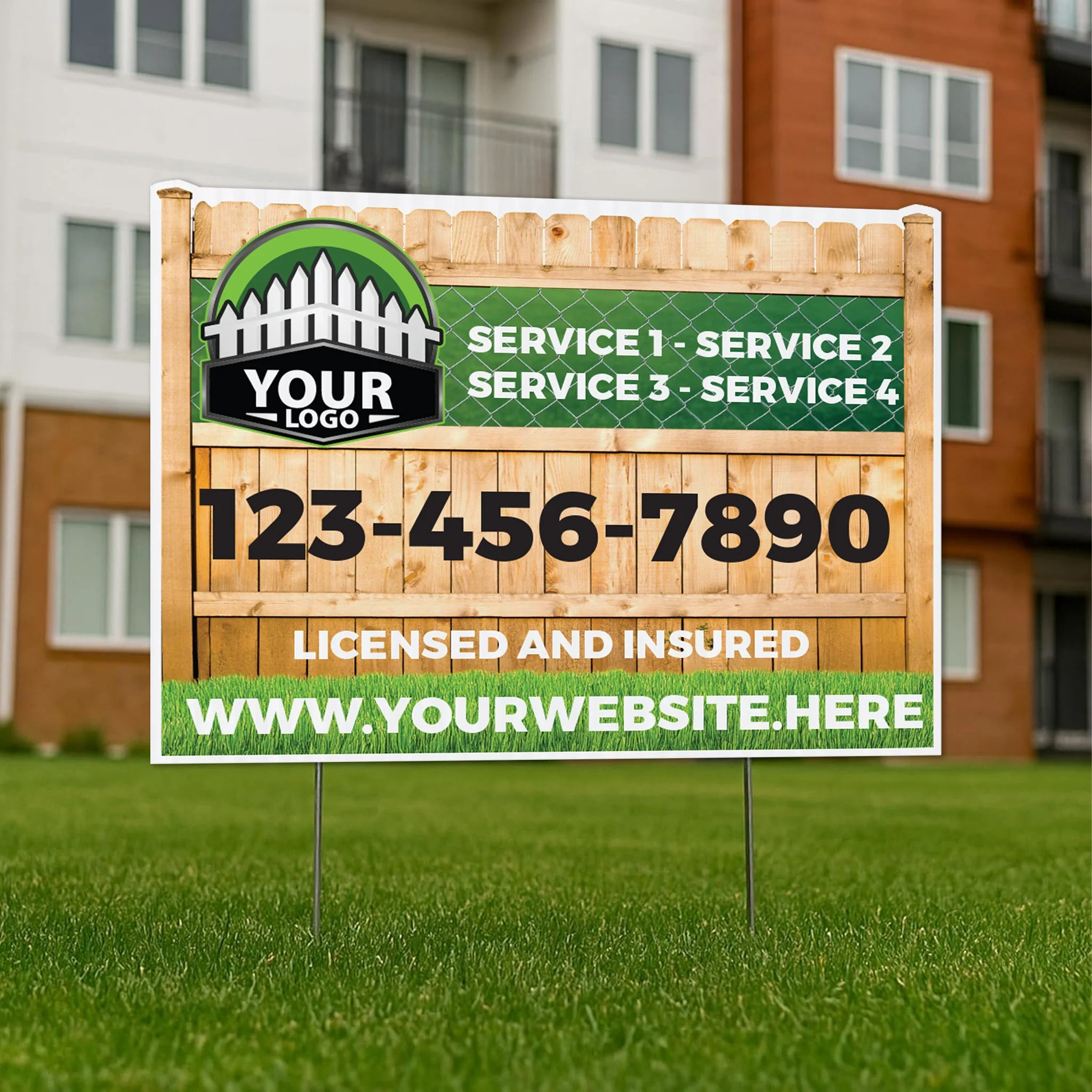 Custom Fence Company Yard Signs | 10-Pack | 20 EZ Stakes Included - Image 6