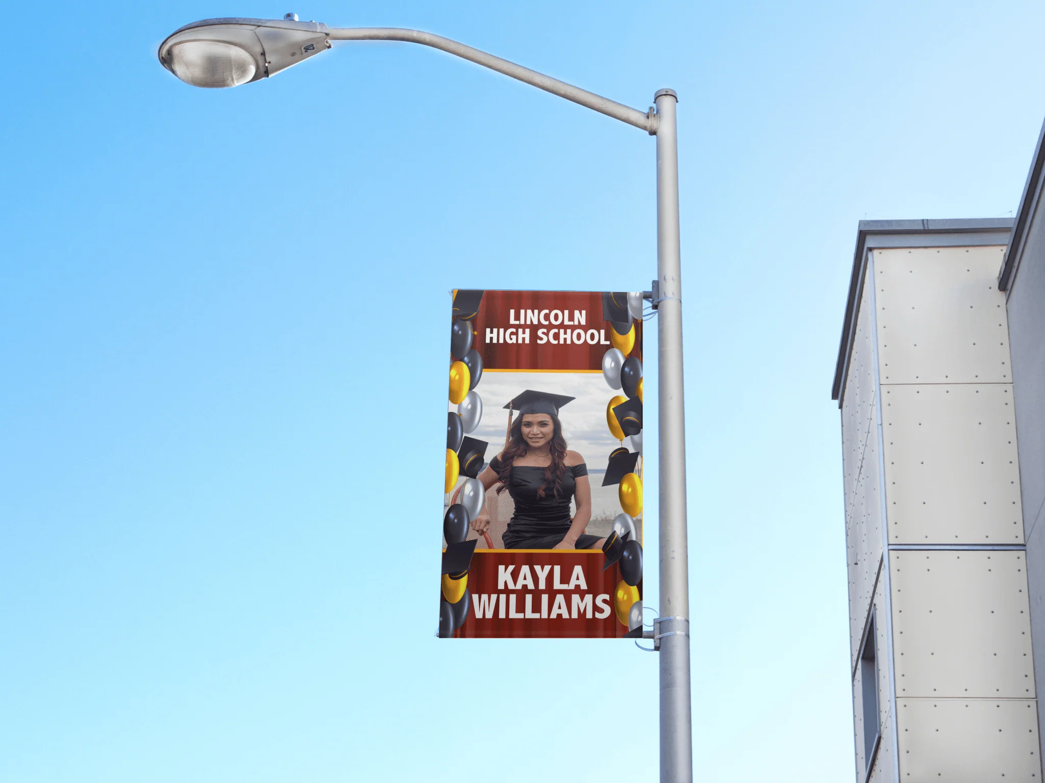 Custom Graduate Street Pole Banner