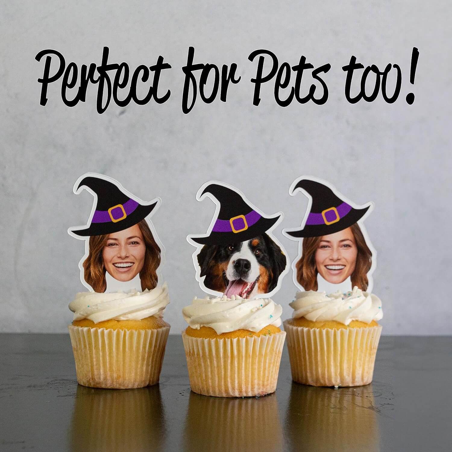 Custom Halloween Cupcake Toppers (Witch Hat) - Image 4