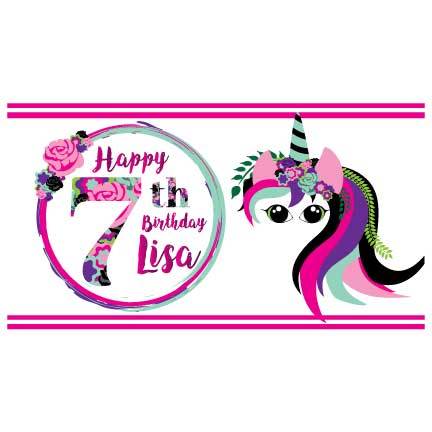 Custom Happy Birthday Unicorn Banner - Image 2