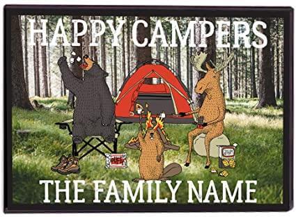Personalized Happy Campers Doormat - Fun Forest Animals - Image 4