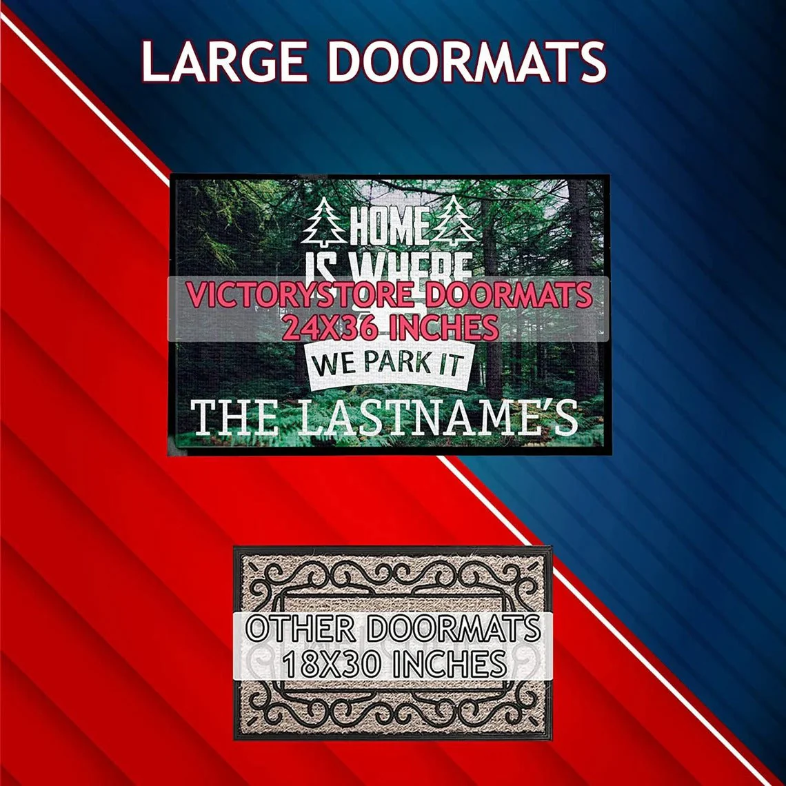 Custom Home is Where We Park It Camping Doormat - Image 5