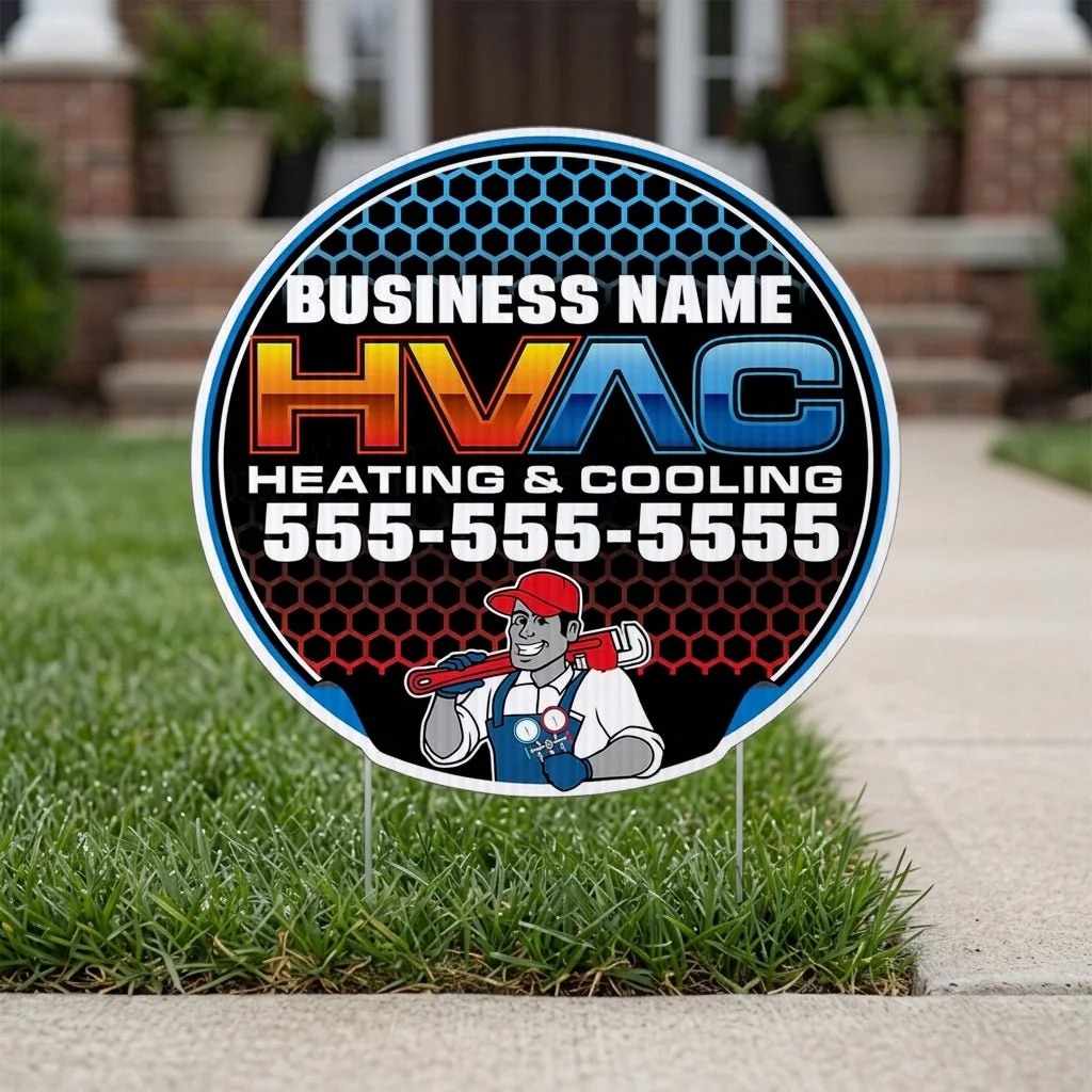Custom HVAC Yard Signs | 10-Pack| Two-Sided | Personalized Heating & Cooling Signs 20 EZ Stakes Included (Copy) - Image 5