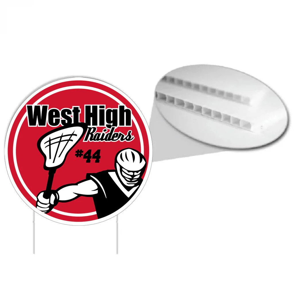 Custom 22"Lacrosse School Name, Number and Mascot Fence & Yard Signs - Image 3