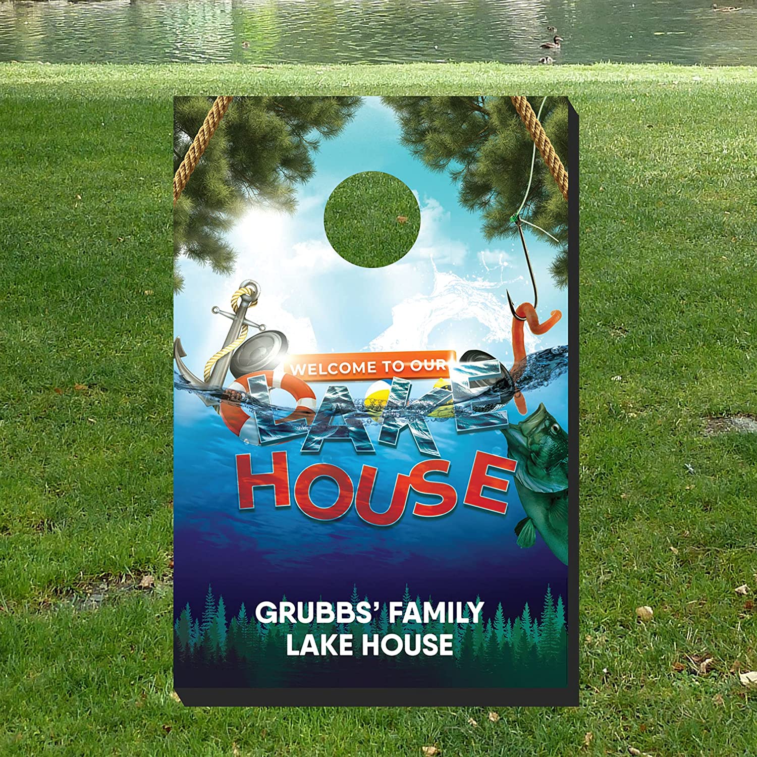 Custom Lake House Cornhole Bag Toss - Image 2