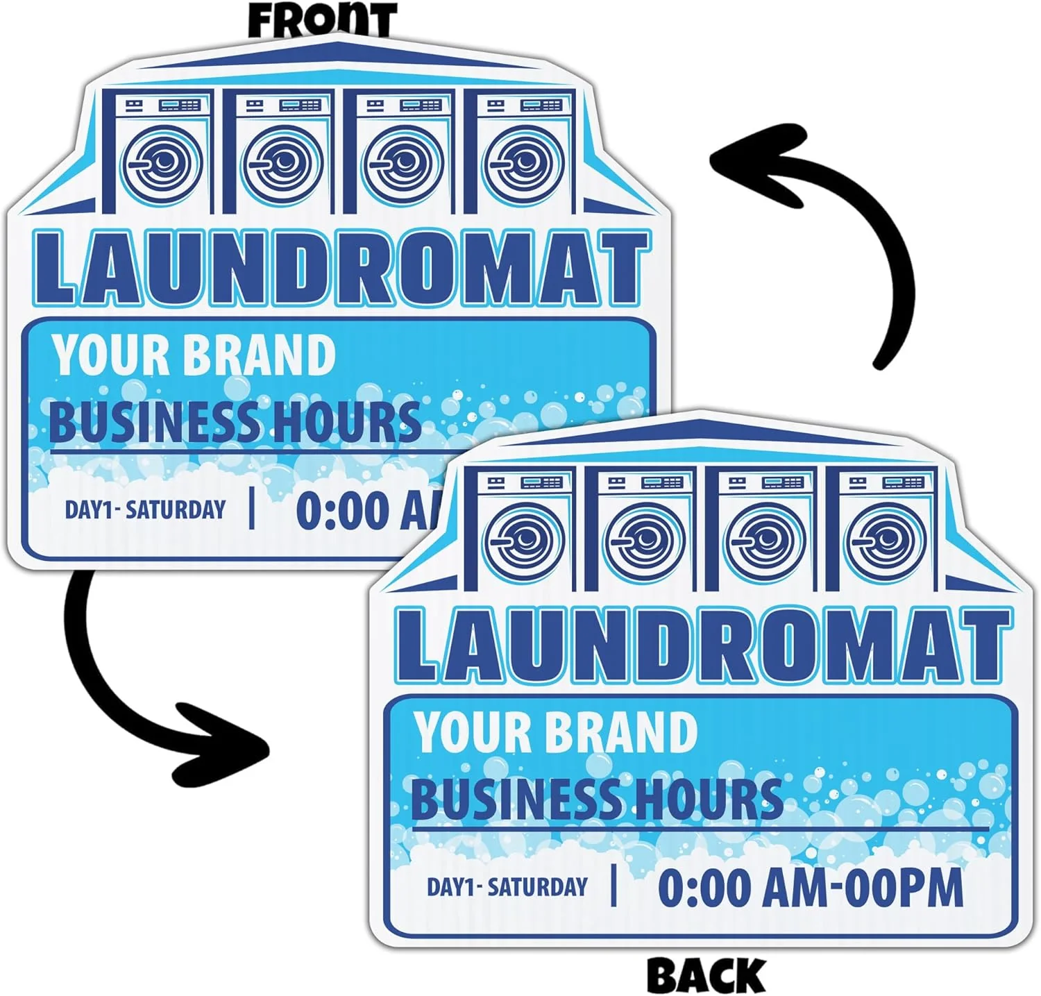 Custom Laundromat Yard Signs | 10-Pack | 20 EZ Stakes Included - Image 2