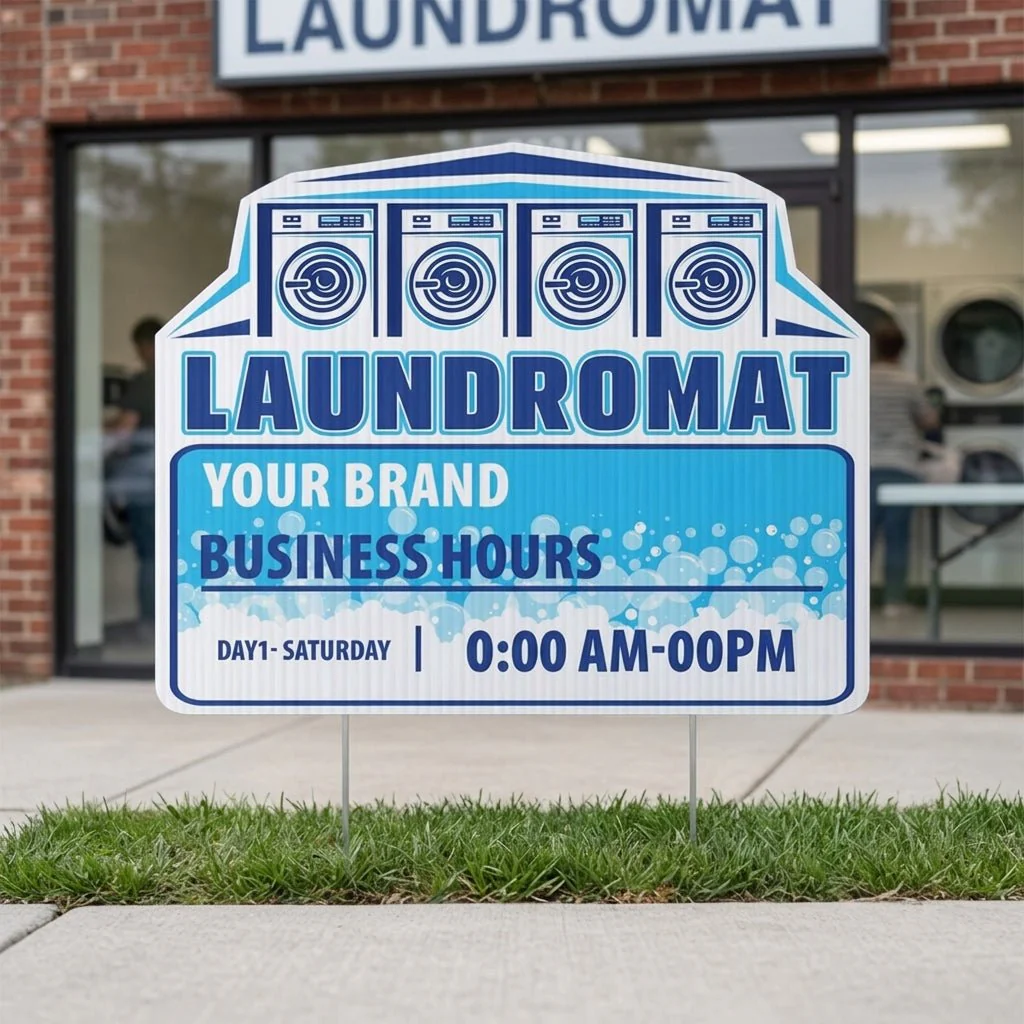 Custom Laundromat Yard Signs | 10-Pack | 20 EZ Stakes Included - Image 5