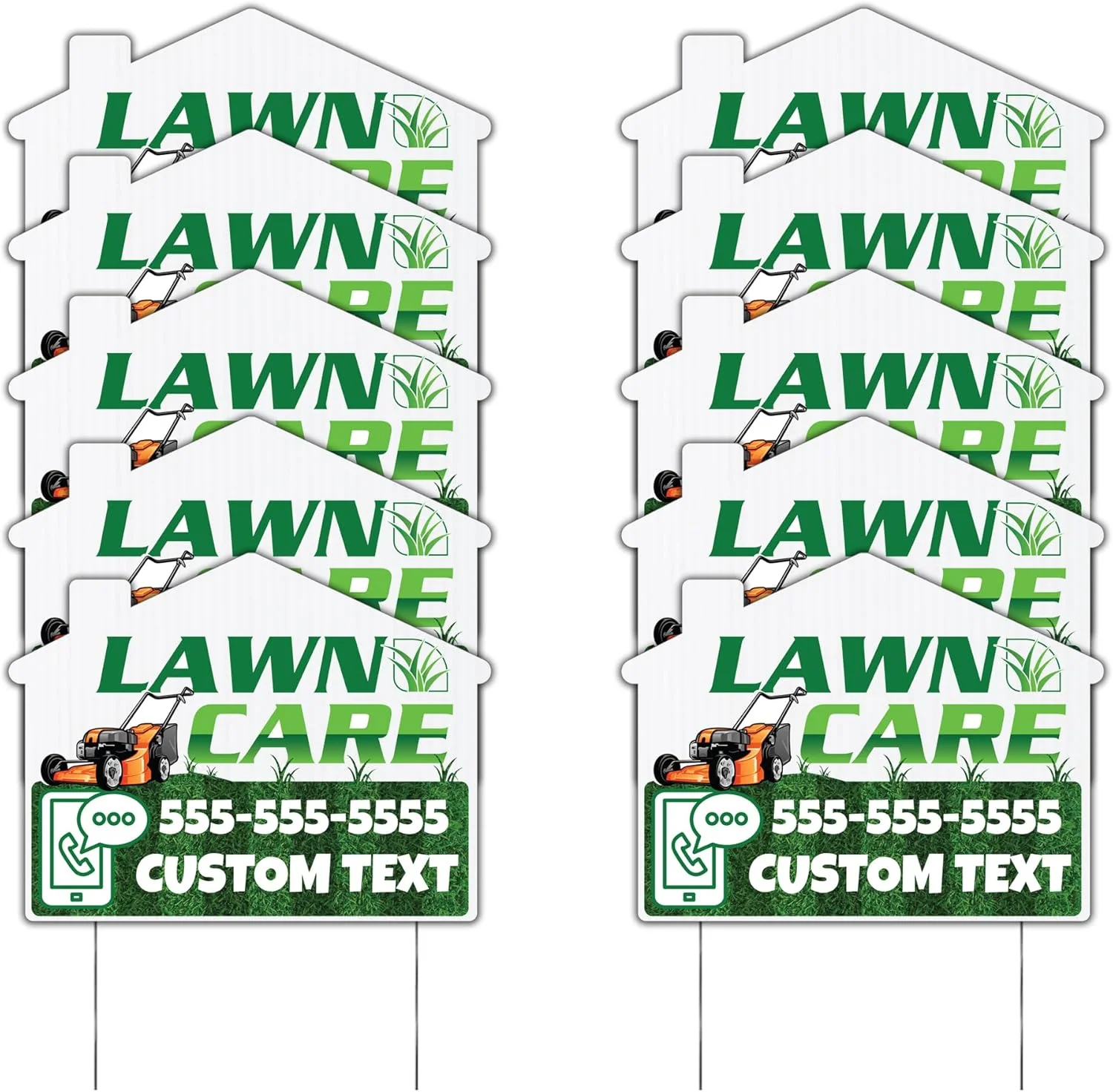 Custom Lawn Care Yard Signs | 10-Pack | 20 EZ Stakes Included - Image 5