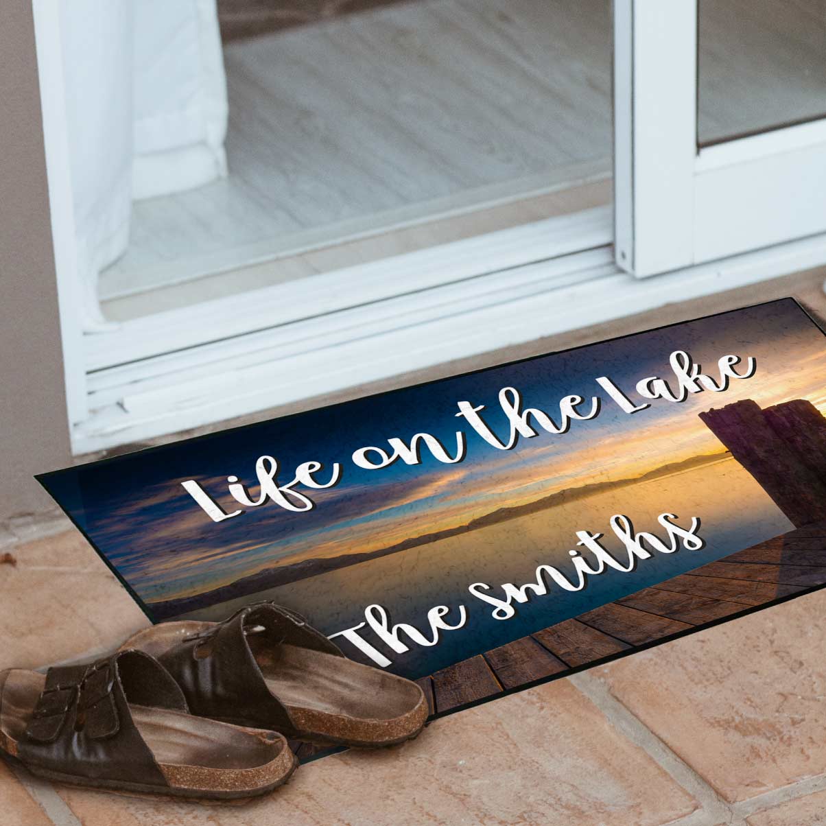 Personalized Life on the Lake Lakehouse Doormat - Image 2