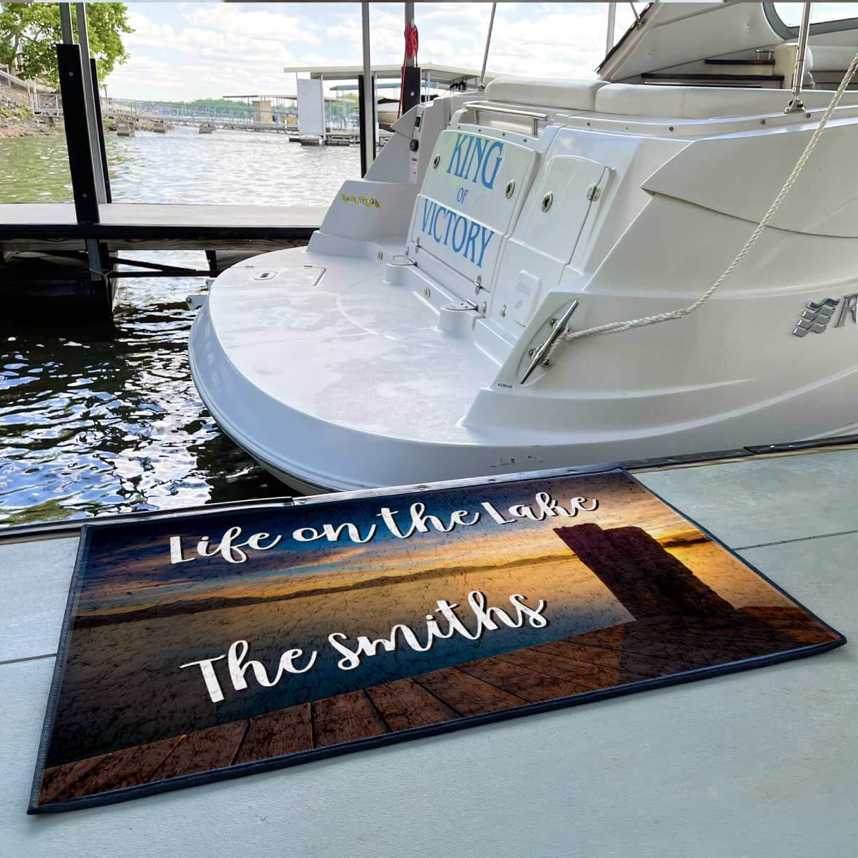 Personalized Life on the Lake Lakehouse Doormat - Image 4