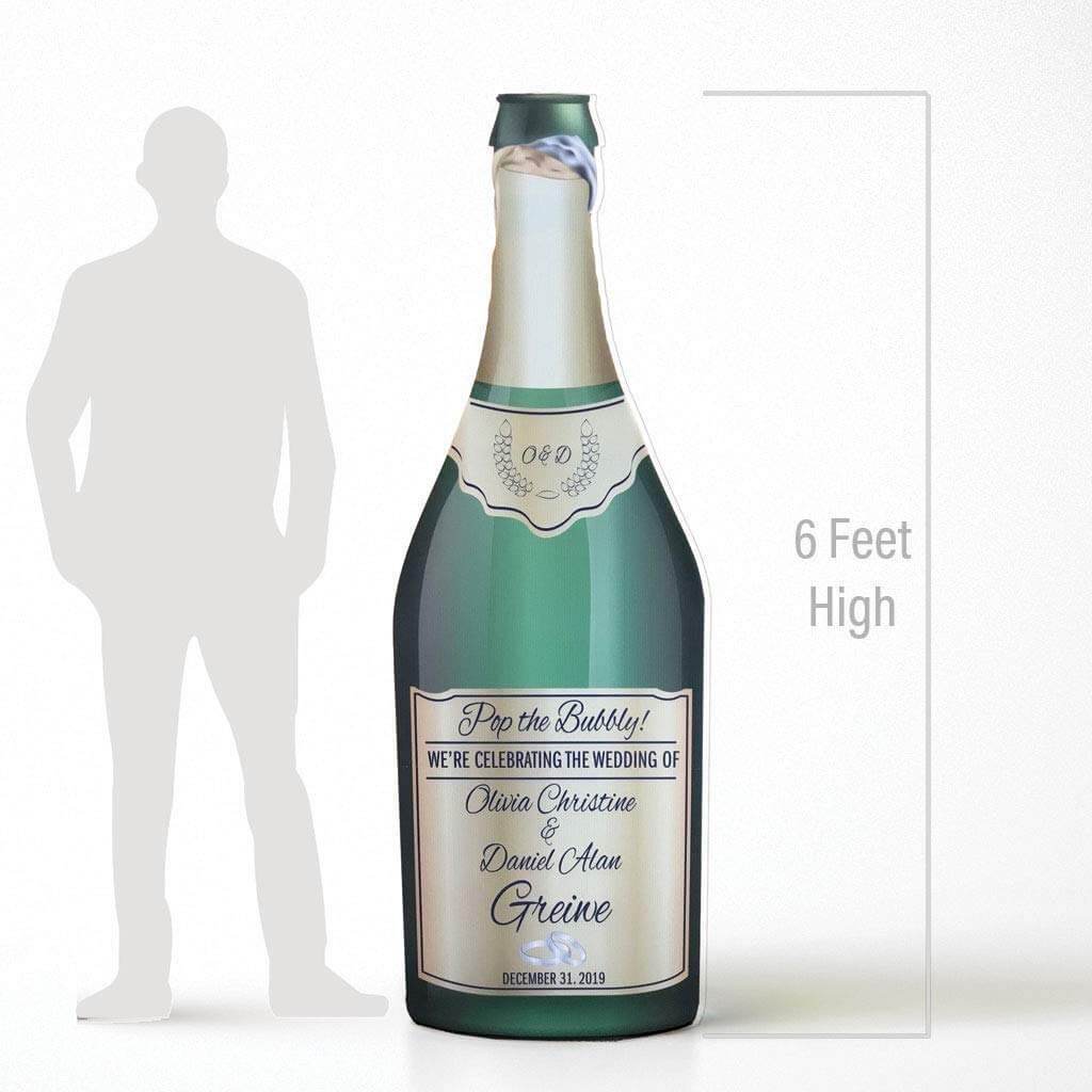Custom Life Size Champagne Bottle Wedding Decoration - Image 3