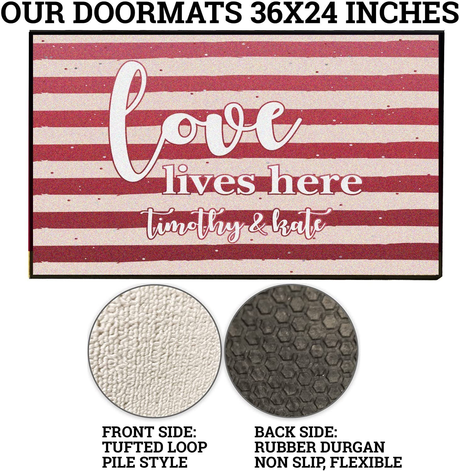 Custom Love Lives Here Doormat - Image 2