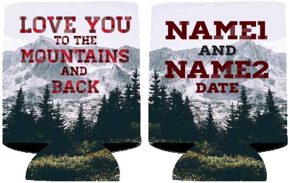 Custom Love You To The Mountains And Back Wedding Can Cooler - Image 3