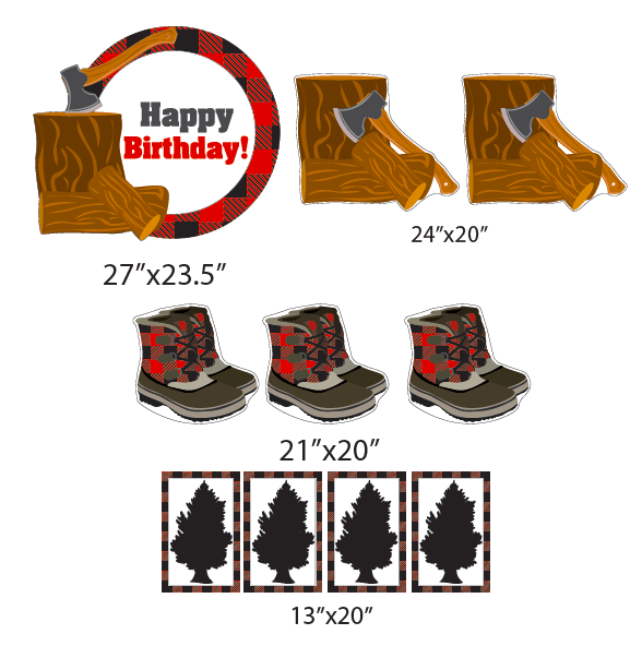 Lumberjack Themed Birthday Yard Decorations 10 piece set - Image 2