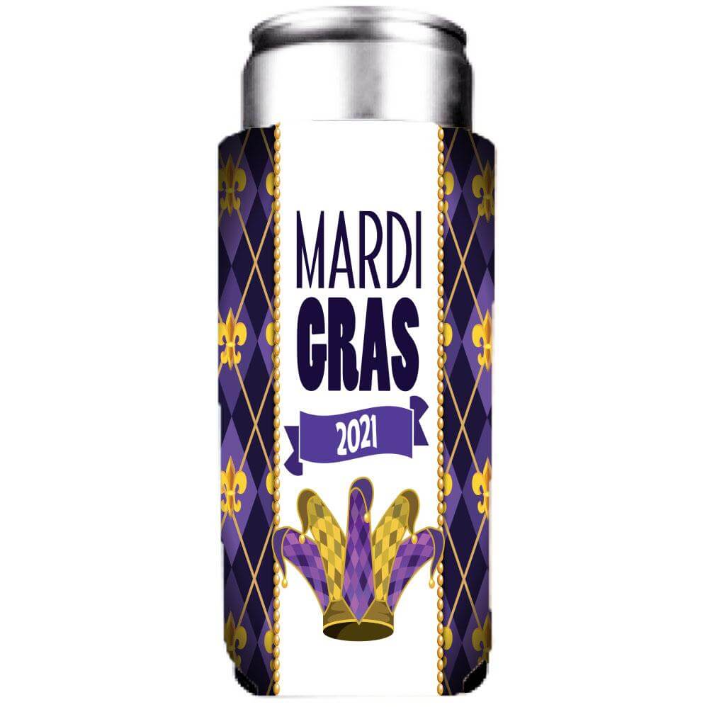 Custom Mardi Gras Banner & Can Cooler Set - Image 2