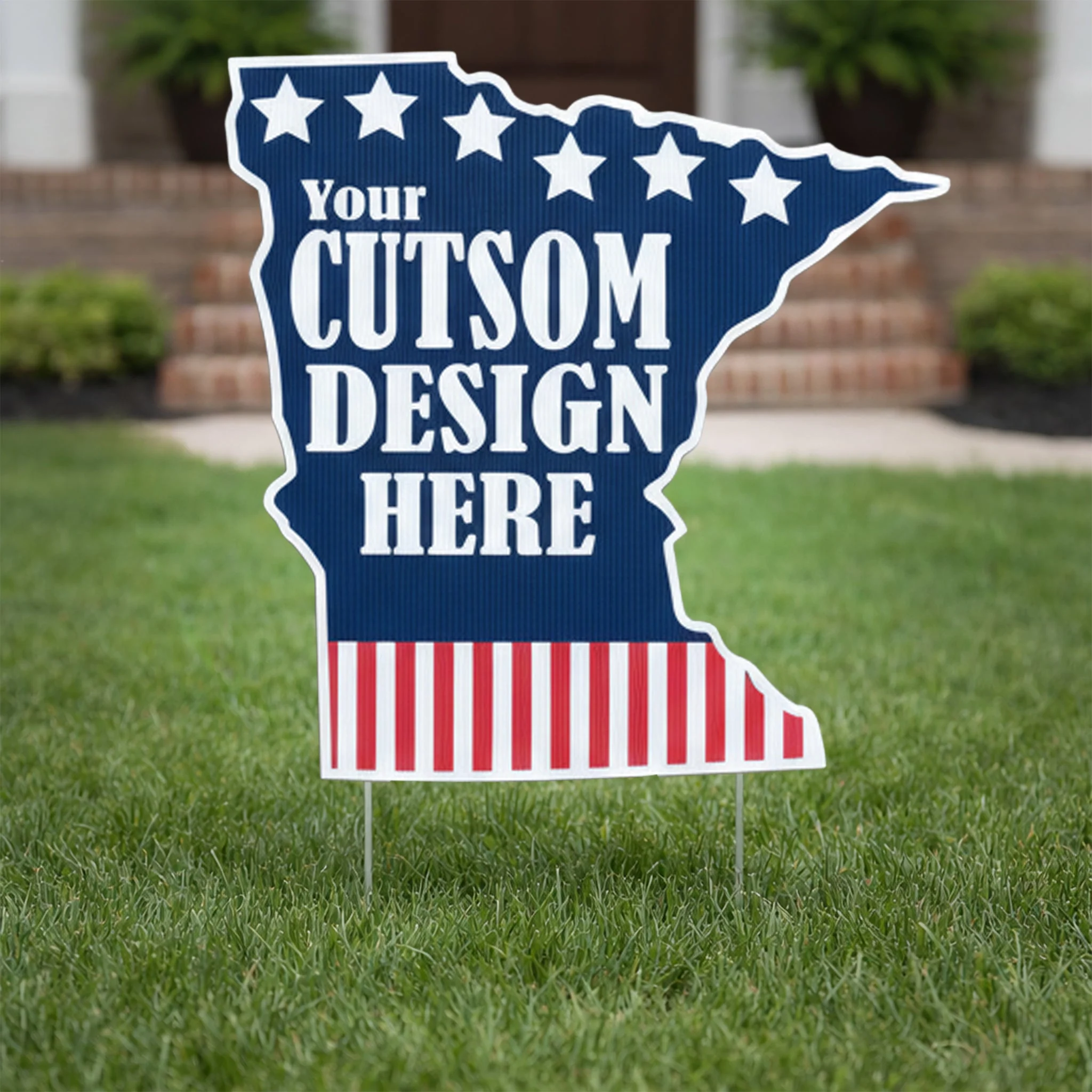 Custom - Minnesota - State Shaped Yard Sign