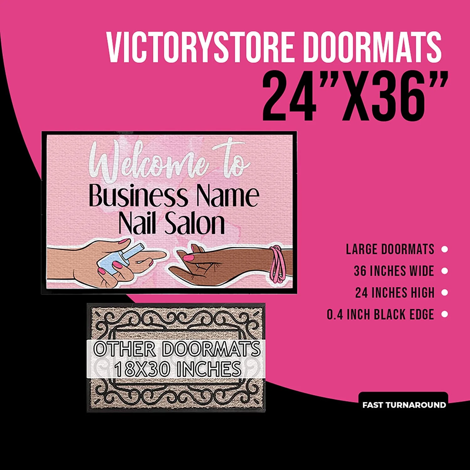 Personalized Nail Salon Door Mat - 24x36 Inches - Image 4