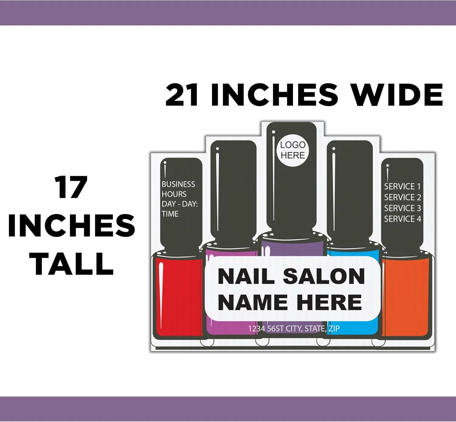 Custom Nail Salon Yard Signs | 10-Pack | 20 EZ Stakes Included - Image 4