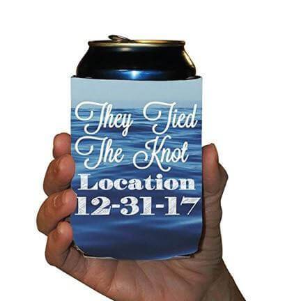 Custom Nautical Tie The Knot Wedding Can Cooler - Image 4