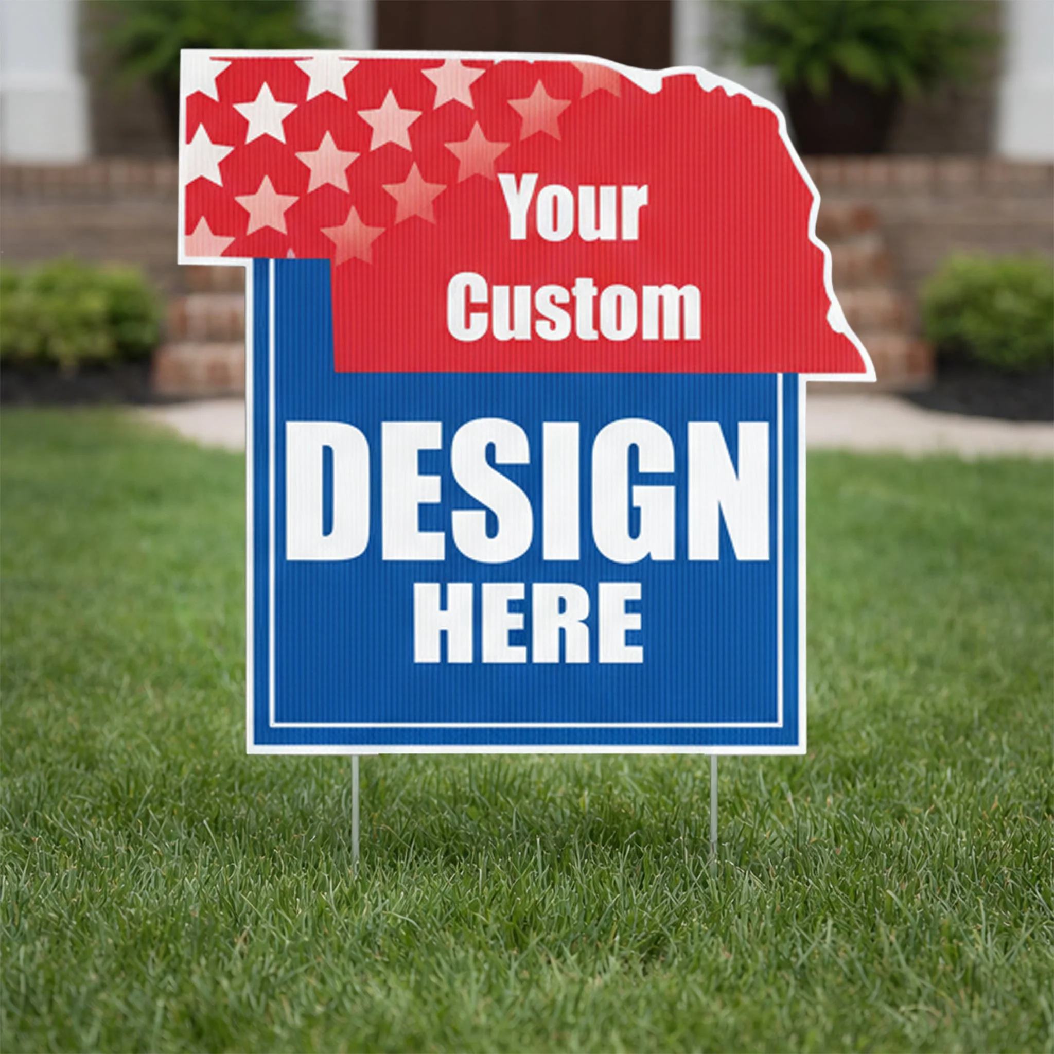 Custom - Nebraska- State Shaped Yard Sign