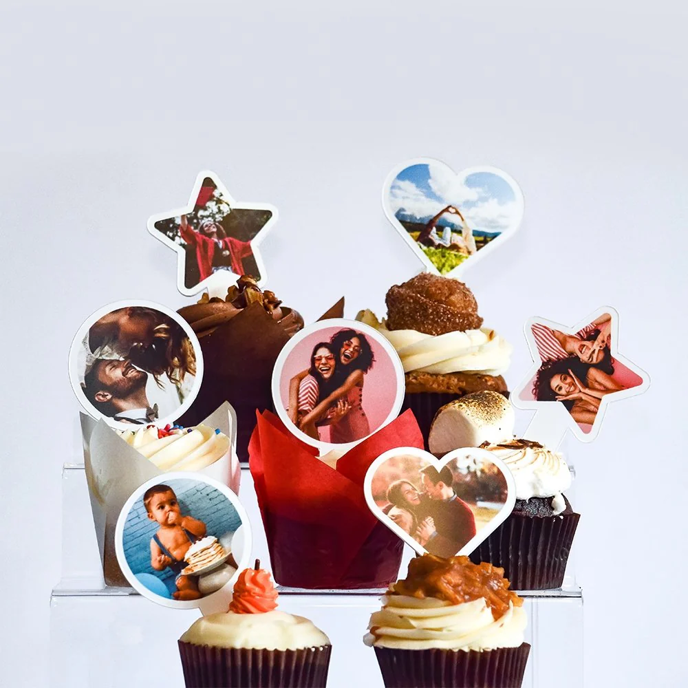 Custom Photo Cupcake Toppers - Shaped