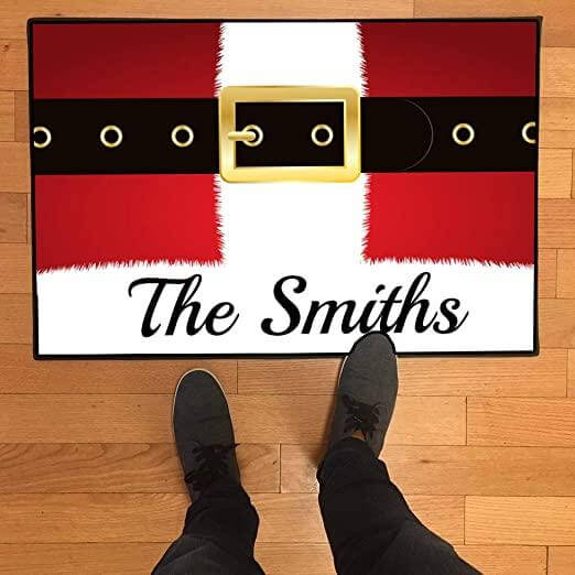 Personalized Santa Suit Christmas Doormat