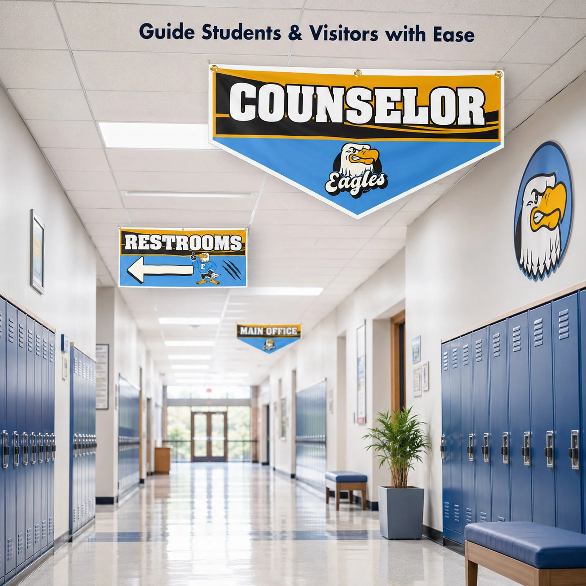 School Hallway Location Banners | 2x4 Ft Vinyl Signs with Grommets, Double-Sided - Image 4