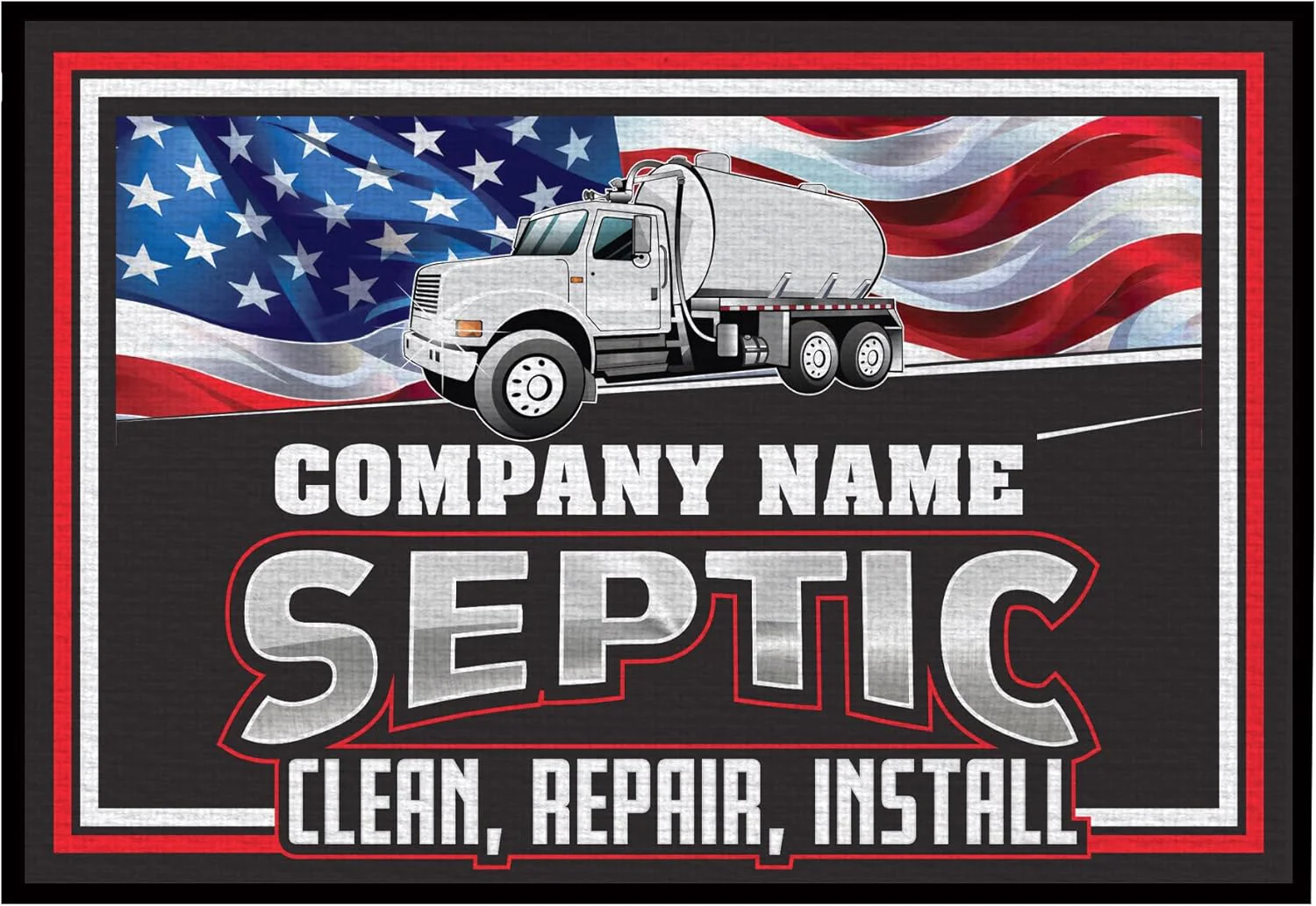 Custom Septic Service Doormat 24x36 Inches | Tufted Loop | Rubber Backing - Image 2