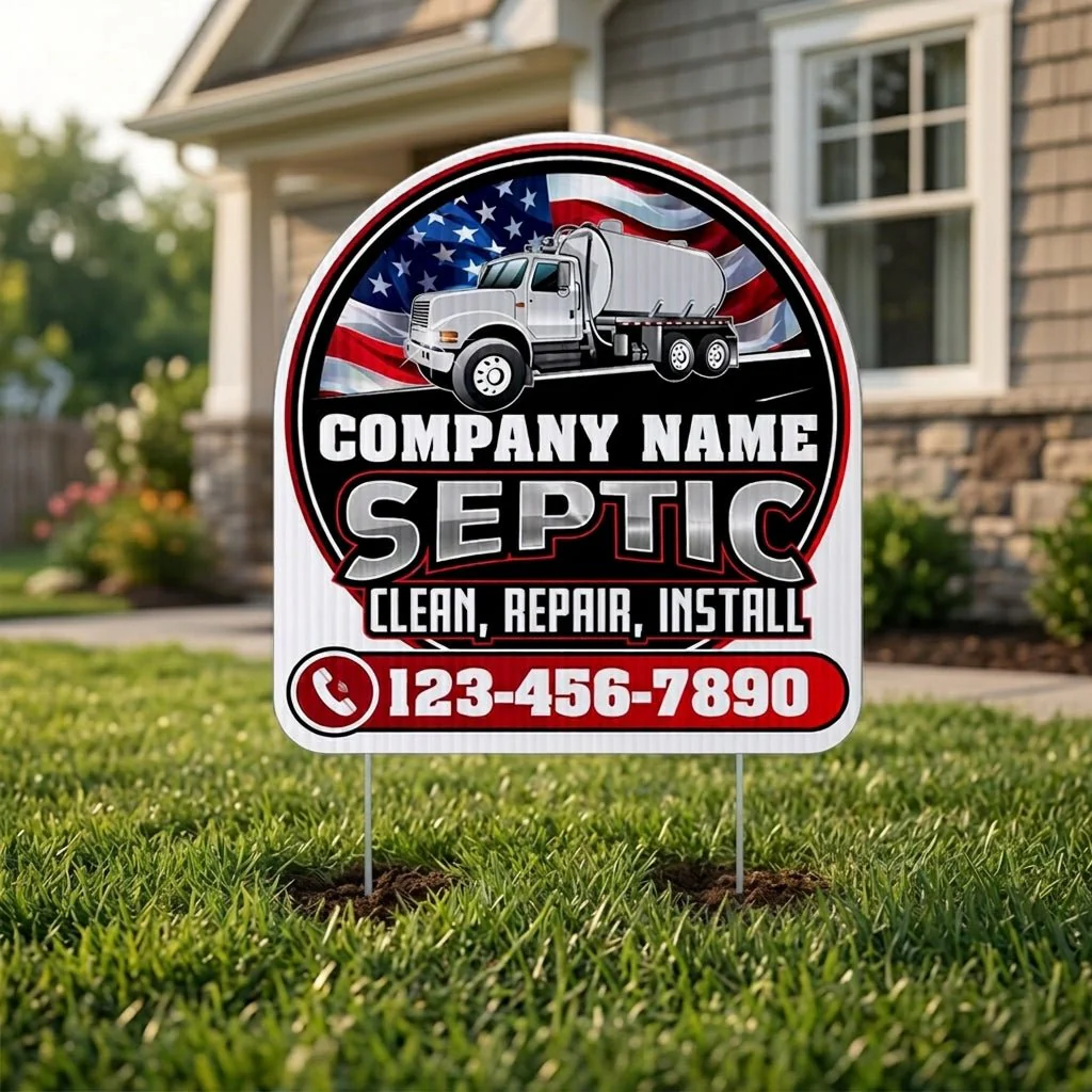 Custom Septic Yard Signs | 10-Pack | 20 EZ Stakes Included - Image 5