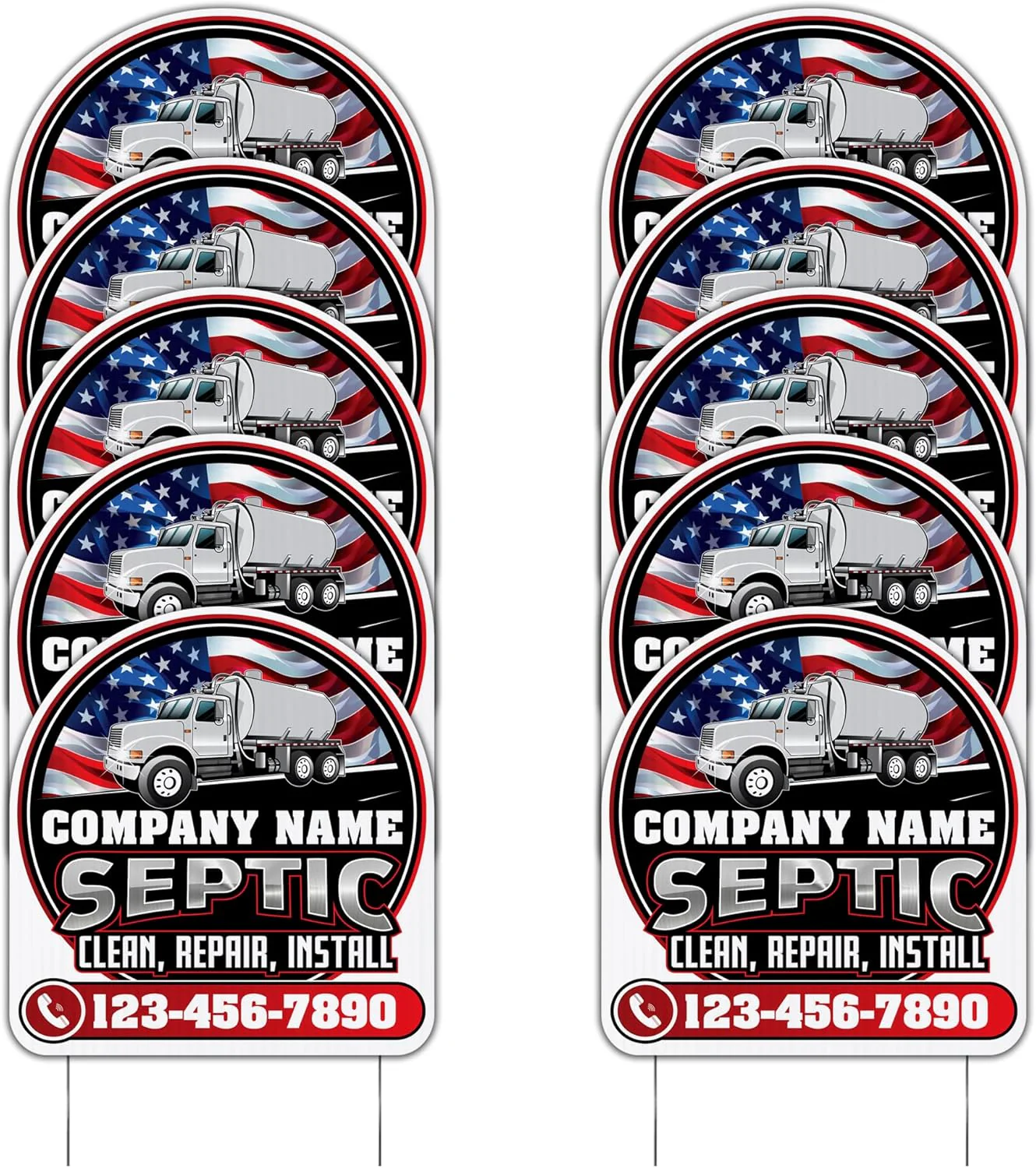 Custom Septic Yard Signs | 10-Pack | 20 EZ Stakes Included - Image 6