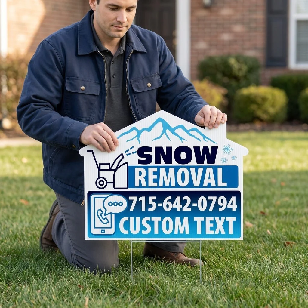 Custom Snow Removal Yard Signs | 10-Pack | 20 EZ Stakes Included - Image 4