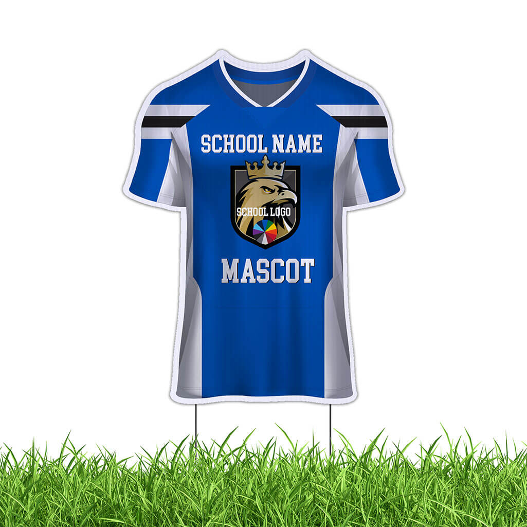 Custom Sports Jersey Yard Sign with Stakes, 17.5x22.5 Inches