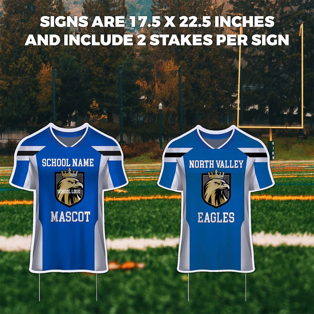 Custom Sports Jersey Yard Sign with Stakes, 17.5x22.5 Inches - Image 2
