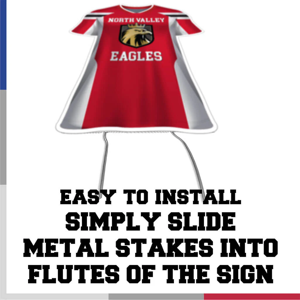 Custom Sports Jersey Yard Sign with Stakes, 17.5x22.5 Inches - Image 4