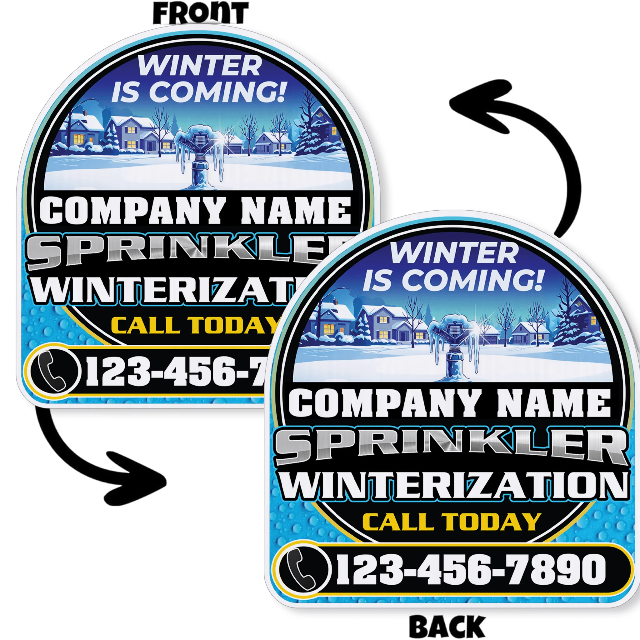 Custom Sprinkler Winterization Yard Signs | 10-Pack | 20 EZ Stakes Included - Image 6
